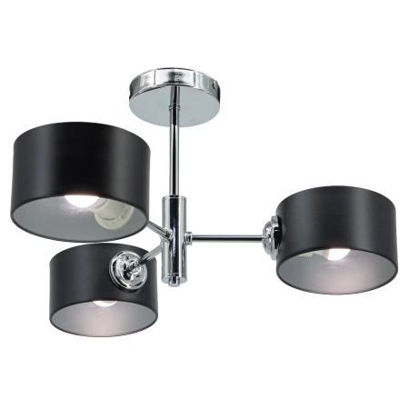 Lampa sufitowa chromowana z trzema czarnymi kloszami 2209/3A 8C z serii SOPHIA - Lampy Elem